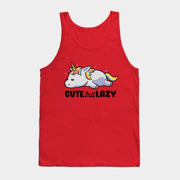 Cute But Lazy Funny Unicorn Gift Tank Top by eduely